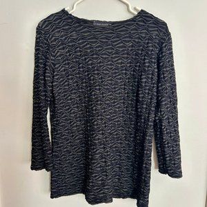 Cut Loose Black No-Wrinkle Crinkled Shirt, Size S